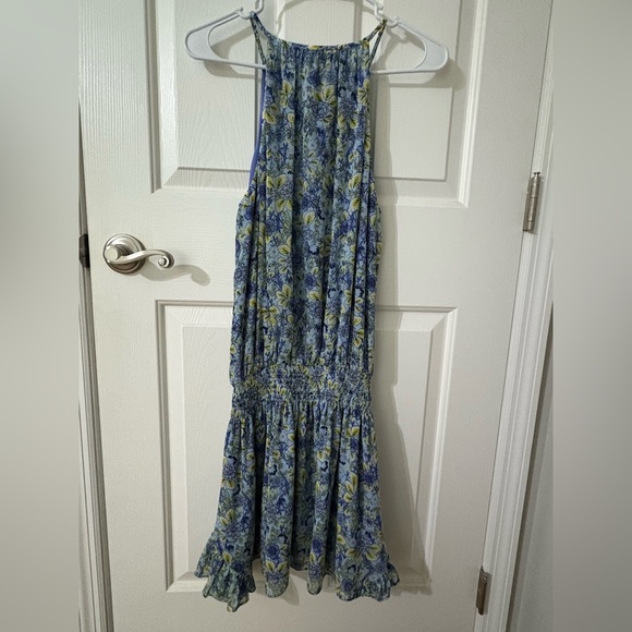 Ramy Brook Blue and Green Pleated Smocked Sundress - Picture 2 of 4